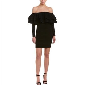 Black Keepsake off Shoulder ruffle  dress.